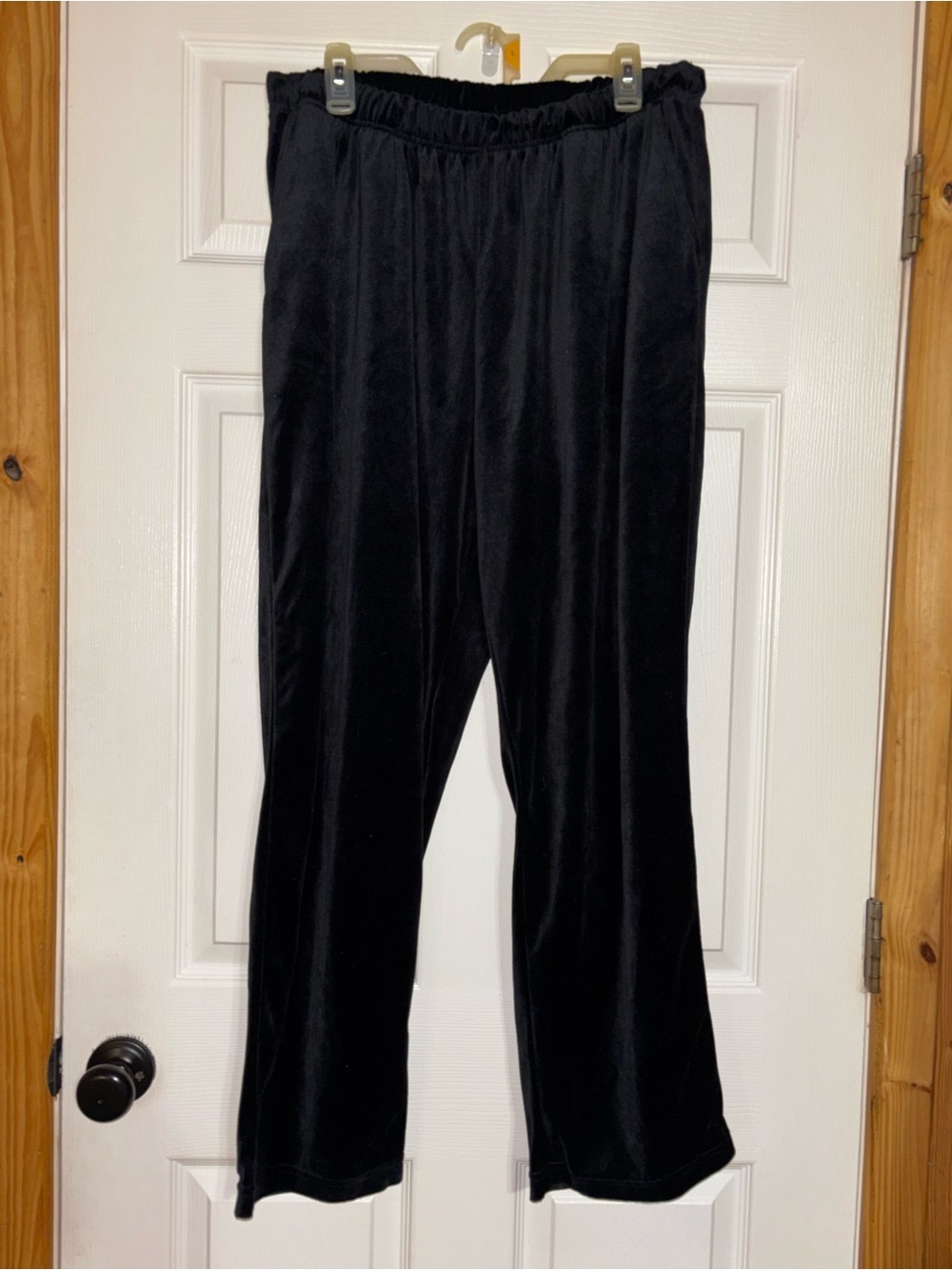 Woman Within Black Velvet Pull-On Pants